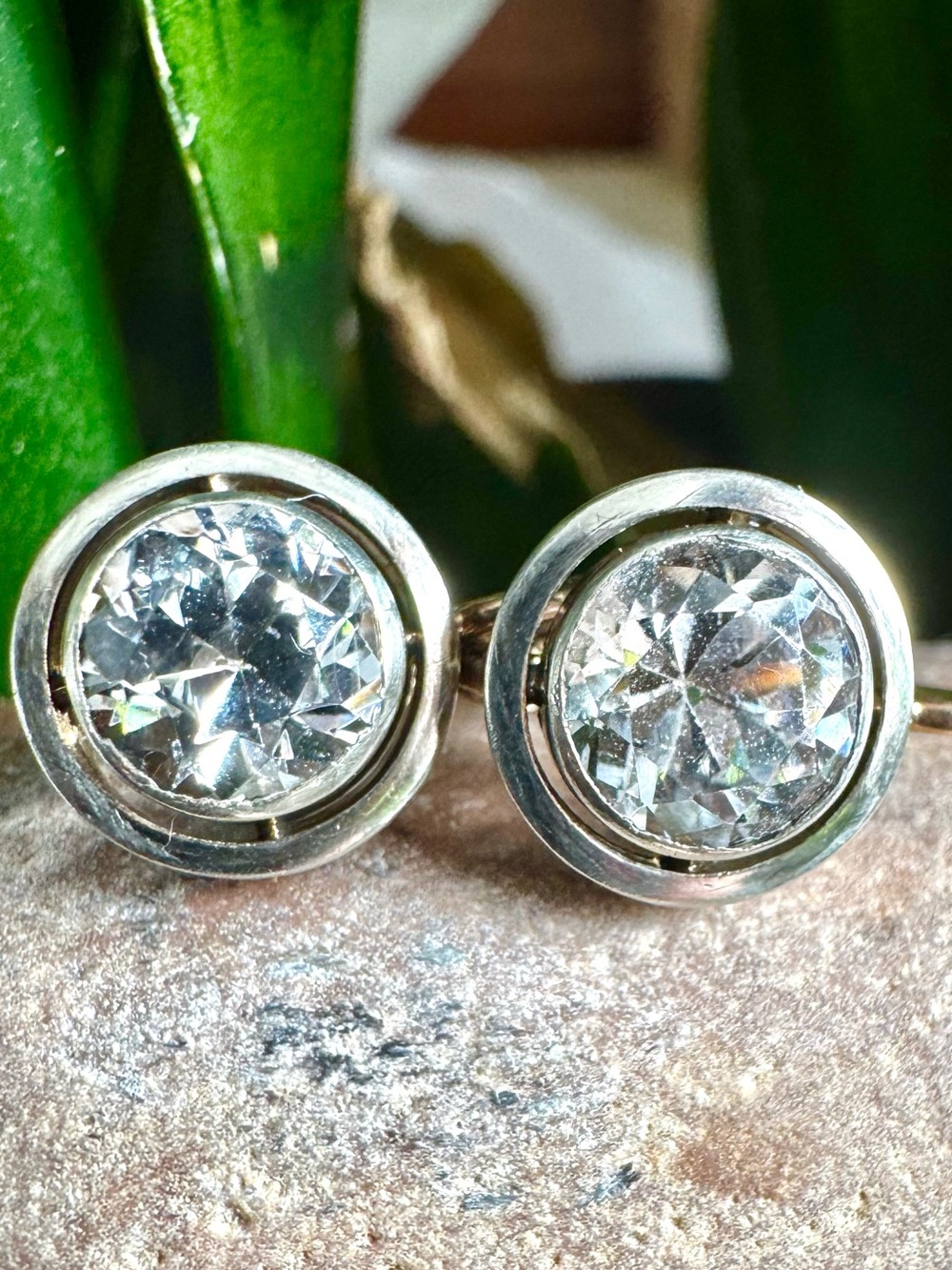 Antique Bezel drop Dangle Earrings